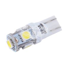 Лампочка без цоколя LED T10_W5W SMD біла 5-діодів 24V W2.1x9.5d (Solar) (к-т.-2шт.) (SL2530)