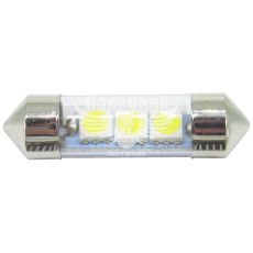 Лампочка 2-х цокольная LED T11_C5W SMD белая 3-диоды 12V-5 Вт SV8.5-8 36мм. (Solar) (упак.-10шт.) (LS254_P)