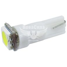 Лампочка без цоколя семечка LED T5 W1.2W SMD біла 1-діод 12V-1,2Вт W2x4.6d (Solar) (упак.-20шт.) (LS201_P)
