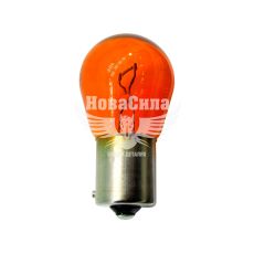 Лампочка 1-но конт. груша желтая 12V-21Вт PY21W BAU15s (Osram) (7507)