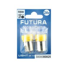 Лампочка 1-но конт. груша желтая LED SMD 24V 6-диодов R8W BA15s (Futura) (к-т.-2шт.) (80825)