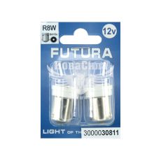 Лампочка 1-но конт. груша белая LED SMD 12V 4-диоди R8W BA15s (Futura) (к-т.-2шт.) (30811)