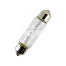 Лампочка 2-х цокольная C10W белая 24V-10Вт SV8.5-8 41мм. (Solar) (упак.-10шт.) (2461)