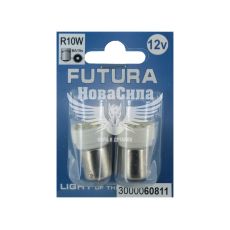 Лампочка 1-но конт. груша белая LED SMD 12V 12-диодов R10W BA15s (Futura) (к-т.-2шт.) 65Lm (60811)