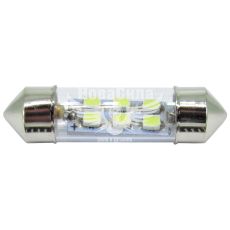 Лампочка 2-ох цокольна LED T11_C5W SMD біла 6-діодів 12V-5Вт SV8.5-8 36мм. (Solar) (упак.-10шт.) (LS275_P)