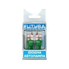 Лампочка без цоколя LED T10_W5W SMD зелена 12-діодів 12V W2.1x9.5d (Futura) (к-т. 2шт.) (70513)