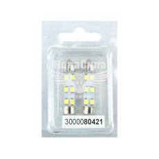 Лампочка 2-ох цокольна LED T11_C8W SMD біла 6-діодів 24V-0,7Вт SV8.5-8 41мм. (Futura) (к-т.-2шт.) (80421)