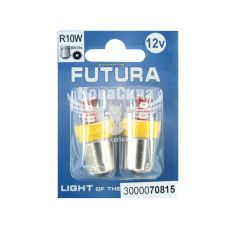 Лампочка 1-но конт. груша желтая LED SMD 12V 12-диодов R10W BA15s (Futura) (к-т.-2шт.) 95Lm (70815)