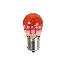 Лампочка 1-но конт. груша желтая 12V-21Вт P21W BA15s (PRO Fusion) (упак.-10шт.) (F- 12/20AM)