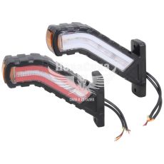 Ліхтар габаритний ріжок (Auto Light) LED NEON DYNAMIC 12-24V косий середній, білий/червоний (AL-0020-RW/WR)
