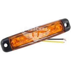 Ліхтар габаритний універсальний (Auto Light) LED 12-24V короткий 12-діодів 95х20мм. жовтий (AL-0039-Y)