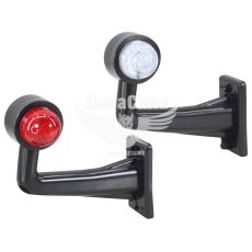 Ліхтар габаритний ріжок (Auto Light) LED 12-24V зігнутий великий, білий/червоний (AL-0013-RW/WR)