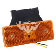 Ліхтар габаритний універсальний (Auto Light) LED 12-24V прямокутник жовтий з кронштейном 110х45мм. (AL-0032-Y)