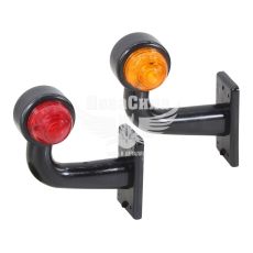 Ліхтар габаритний ріжок (Auto Light) LED 12-24V зігнутий середній, жовтий/червоний (AL-0015-YR/RY)