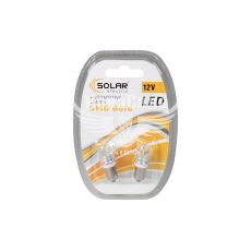 Лампочка з цоколем LED T4W SMD біла 1-діод 12V-4Вт BA9s (Solar) (к-т.-2шт.) (LS267)