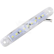 Ліхтар габаритний універсальний (Auto Light) LED 12-24V короткий 12-діодів 100х15мм. білий (AL-0040-W)
