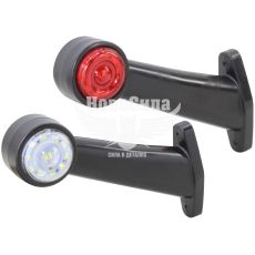 Ліхтар габаритний ріжок (Auto Light) LED 12-24V косий великий, білий/червоний (AL-0026-RW/WR)