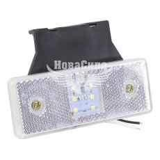 Ліхтар габаритний універсальний (Auto Light) LED 12-24V прямокутник білий з кронштейном 110х45мм. (AL-0032-W)