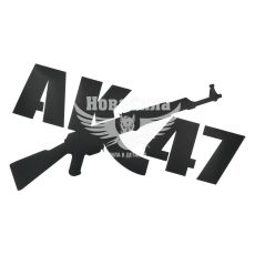 Наклейка з написом AK-47 22x14,5 чорна (62-37)