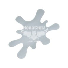 Наклейка Клякса (серебряная) 8,5х7 (101)