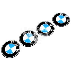 Наклейка BMW на ковпаки (силікон) синя діам. 5х5 (68-5)