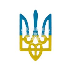Наклейка герб (силікон) 7,5x4,6 синьо-жовта (68-42)