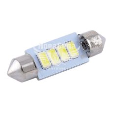 Лампочка 2-ох цокольна LED T11_C5W SMD біла 4-діоди 12V-5Вт SV8.5-8 36мм. (Solar) (к-т.-2шт.) (SL1352)