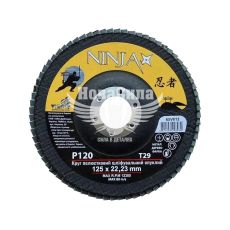 Круг пелюстковий шліфувальний опуклий NINJA Т29 125х22 мм Р120 (65V612)