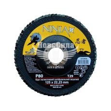 Круг пелюстковий шліфувальний опуклий NINJA Т29 125х22 мм Р80 (65V608)