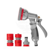 Пістолет для полива (Intertool) з конекторами (8-ми функціональний) хромований (GE-0005)