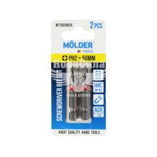 Насадка для викрутки PH2 50мм. (Molder Tools) 2шт. кольорове маркування S2 (біта) (MT7025002C)