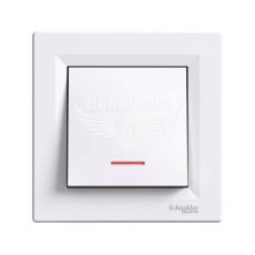 Вимикач одинарний Schneider Electric Asfora з підсвіткою, білий (EPH1400121)