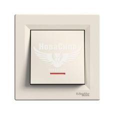 Вимикач одинарний Schneider Electric Asfora з підсвіткою, кремовий (EPH1400123)