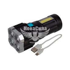 Ліхтарик ручний (КНР) діодний LED з боковим світлом та USB зарядкою (L-S03) (L-S03)