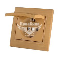 Розетка одинарна Lezard Mira з/з з кришкою, клен (701-4747-123В)