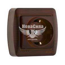 Розетка одинарная Lezard Demet с/з, античный кедр (711-0400-122)