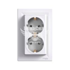 Розетка подвійна Schneider Electric Asfora з/з, білий (EPH9900121)