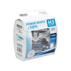 Лампочка галогенна H3 PK22s 12V-55Вт (Brevia) +60 4300К (Power White) (12030PWS)