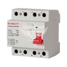 Вимикач диференційного струму E.NEXT e.rccb.pro.4.63.300, 4р, 63 А, 300 мА (p003029)