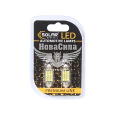 Лампочка 2-ох цокольна LED T11_C5W SMD біла 27-діодів 12V-5Вт SV8.5-8 36мм. CANbus (Solar) (к-т.-2шт.) (SL1422)