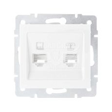 Розетка комп'ютер + телефон Lezard Rain RJ45 CAT5 + RJ11, білий (без рамки) (703-0288-143)