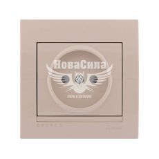 Розетка одинарна Lezard Deriy б/з, крем (702-0303-121В)