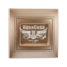 Розетка комп'ютерна подвійна Lezard Mira RJ45 CAT5, світло-коричневий перламутр (701-3131-141)