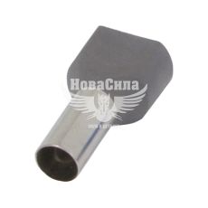Наконечник втулковий подвійний ізольований E.NEXT e.terminal.stand.te.2.2.5.grey (TE2513), 2х2,5 мм2, сірий, 100 шт. (s4037008)