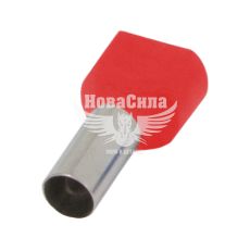 Наконечник втулковий подвійний ізольований E.NEXT e.terminal.stand.te.2.2.5.red (TE2510), 2х2,5 мм2, червоний, 100 шт. (s4037007)