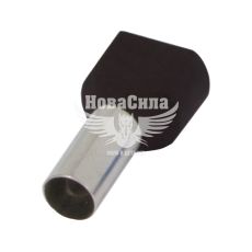 Наконечник втулковий ізольований E.NEXT e.terminal.stand.te.2.1.5.black (TE1512 black) 2x1,5 кв.мм, чорний, 100шт (s4037006)