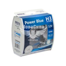 Лампочка галогенная H3 PK22s 12V-55Вт (Brevia) 4200K (Power Blue) (кт. 2шт.) (12030PBS)