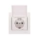 LEZARD DERIY Розетка одинарна з/з з кришкою, білий