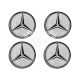 Наклейка Mercedes Benz на ковпаки (силікон) срібна діам. 7