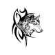 Наклейка Вовк (голова з тату) 27х21